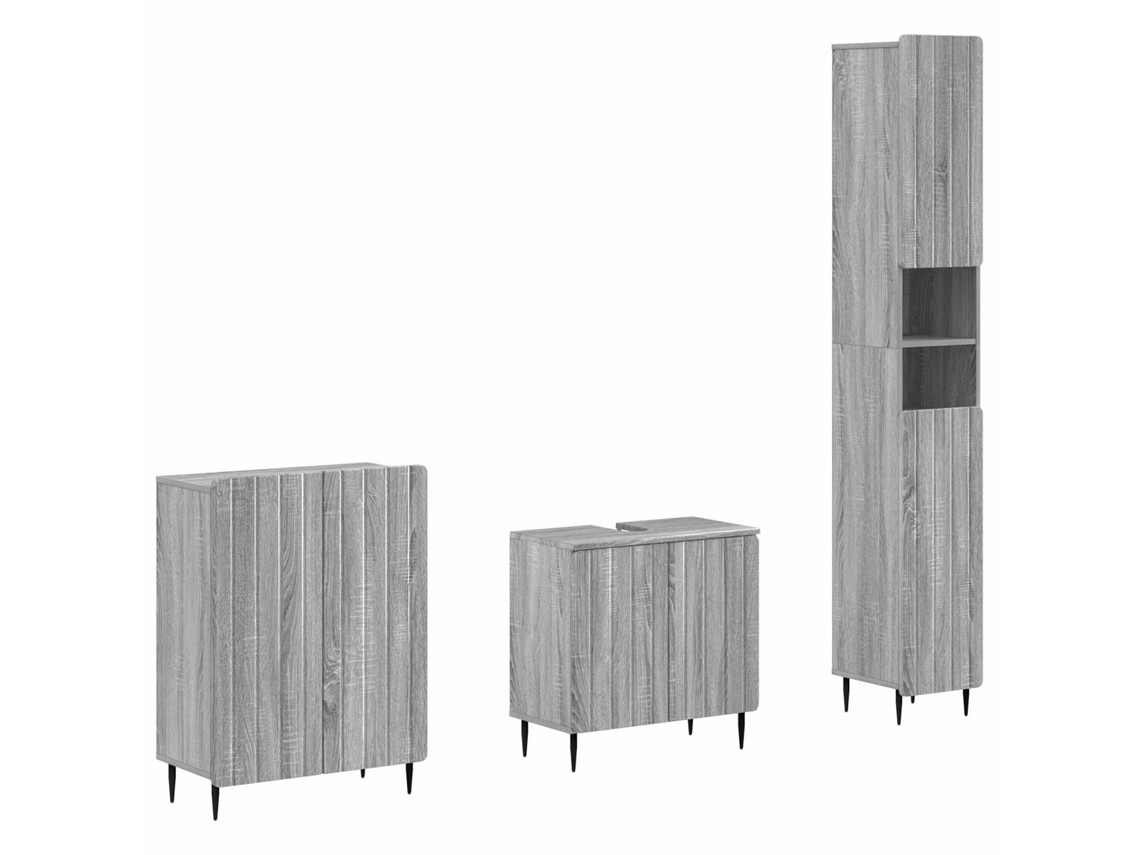 Vidaxl Conjunto De Armários Para Banheiro Com 3 Peças Zwolle