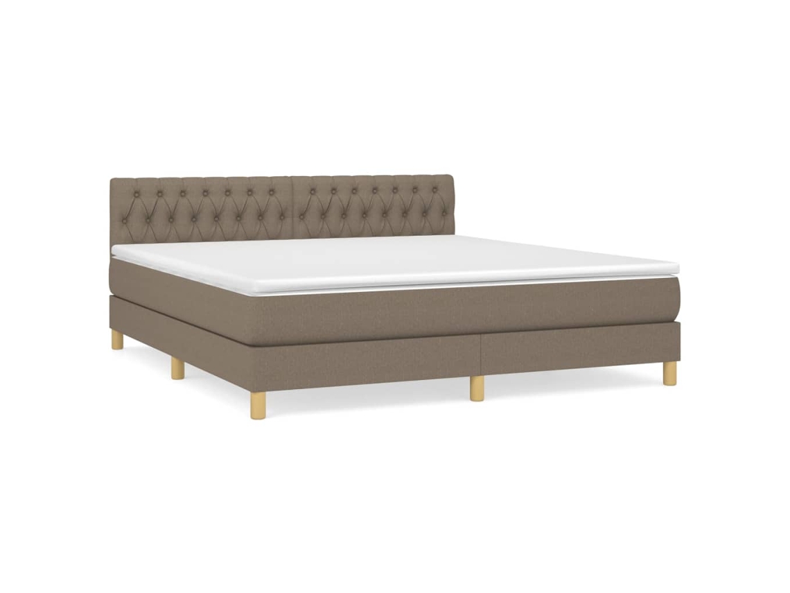 Box Spring Bed, Box Spring Beds Vidaxl Cinzento-acastanhado Tecido (180 X 200 Cm)