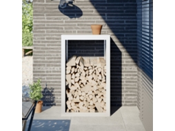 Vidaxl Suporte Para Lenha 60x40x100 Cm Aço Branco