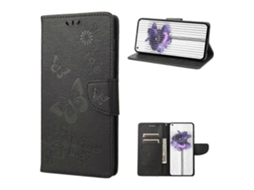 Capa De Celular Dobrável Horizontal Em Couro Com Estampa De Borboleta Para Celular For Nothing Phone 1
