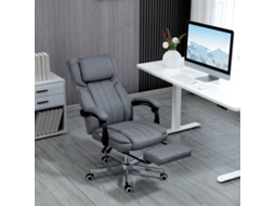 Cadeira De Escritório Com 5 Modos De Massagem, Ergonômica, Ajustável Em Altura, Com Função De Reclinação E Apoio Para Pés, Design Em Linho Cinza