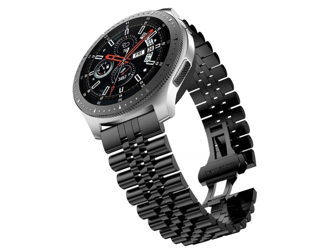 Bracelete para Huawei Watch 3 / 3 Pro Aço Cinco Elos Preto XIAOMOYU