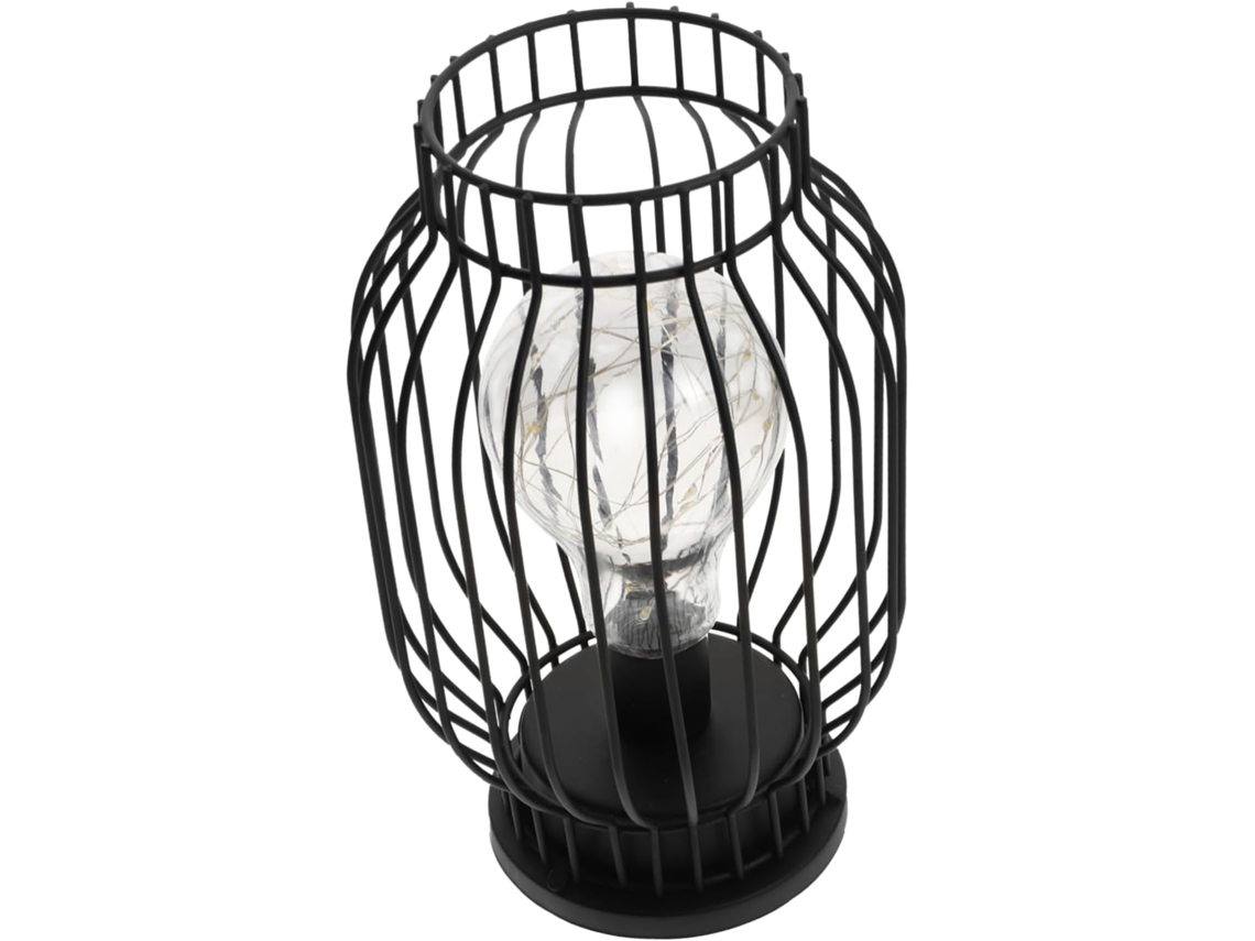 Abajur de Mesa em Ferro Forjado, Estilo Lanterna, com Entrada Usb, Preto, para Decoração de Interiores. SFUSHOS