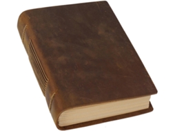 Caderno artesanal em couro PU, estilo vintage, ideal para todas as idades.