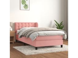 Vidaxl Cama Com Molas/colchão 90x190 Cm Veludo Rosa