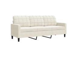 3-seater Sofa, 3-seater Sofas Vidaxl Creme Veludo (n/a)