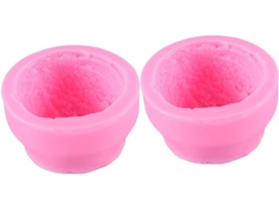 Forma De Silicone Rosa Para 2 Bolas Sorvete
