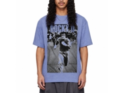 Rockinstone Rocky Movie Running And Running Heather Light Blue Adult T-shirt Size:s