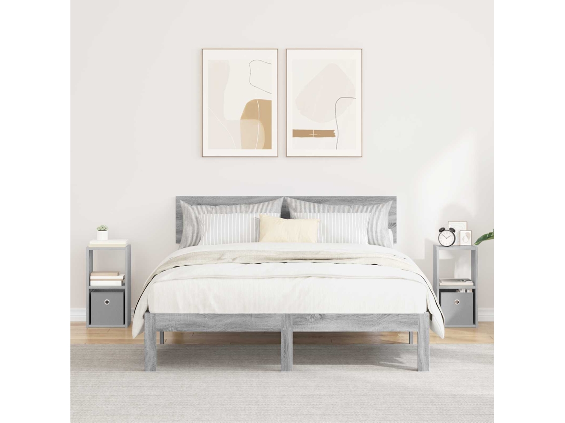 Vidaxl Mesa-de-cabeceira 2 Unid. Cinza Sonoma 25,5 X 22 X 49,5 Cm