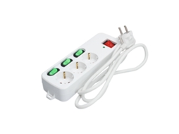 Extensão Com 3 Tomadas Com Interruptor Tm Electron Tmuad553 (branco 3680 W 3 Schuko)