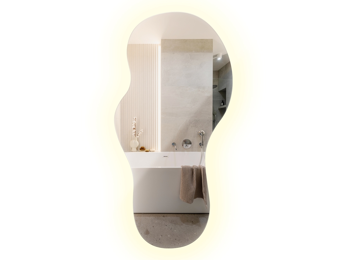 Espelho Led Orgânico Moderno para Parede ESPELHARTE (40x80 Cm Luz Neutra 4000k)