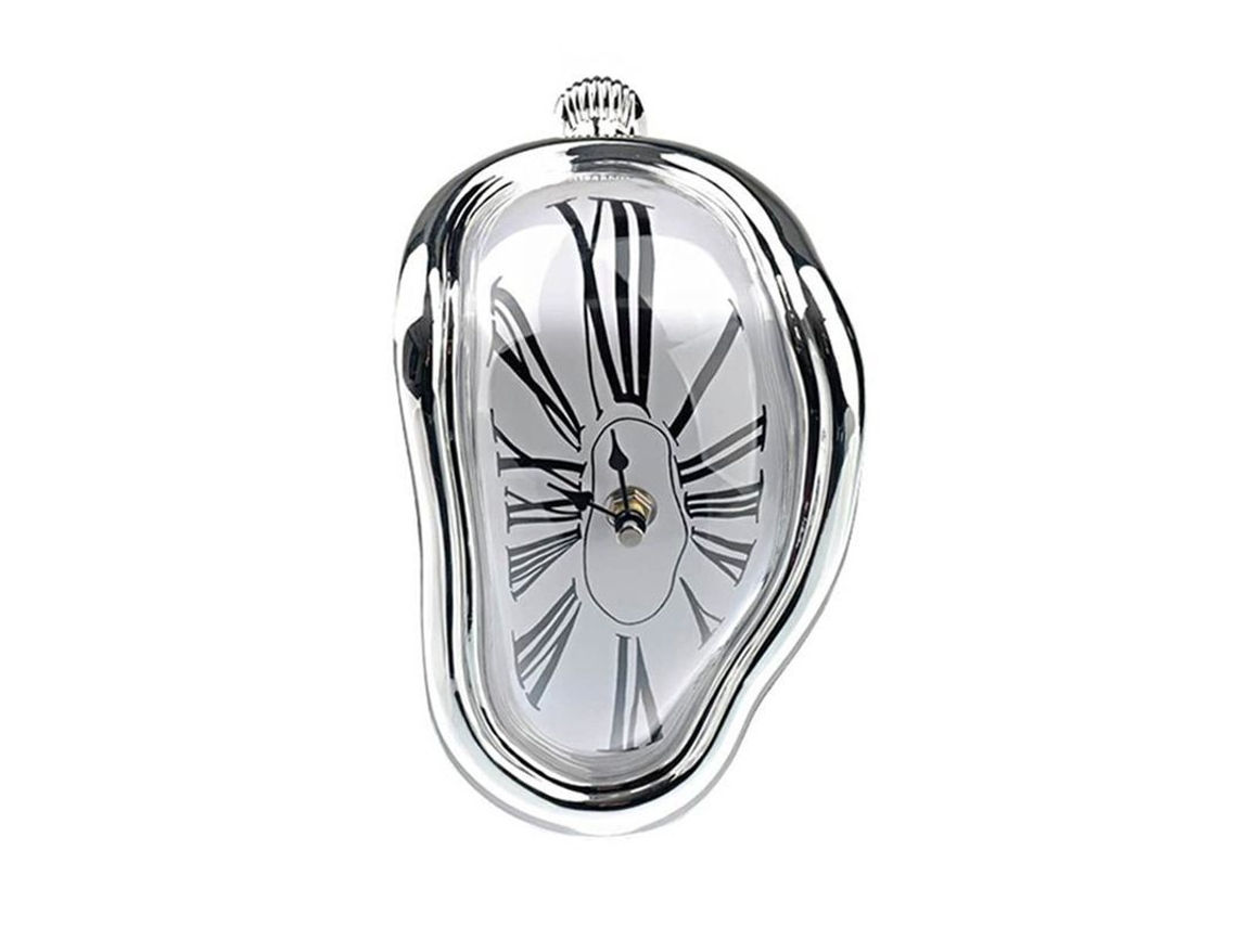 2026-reloj De Parede Melting Clock Reloj De Mesa Surrealista Estilo Moda De Alta Calidad (prata)