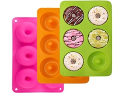 Conjunto De 3 Formas De Silicone Para Donuts, Com 6 Cavidades, Ideal Para Assar Doces, Biscoitos, Bagels E Muffins.