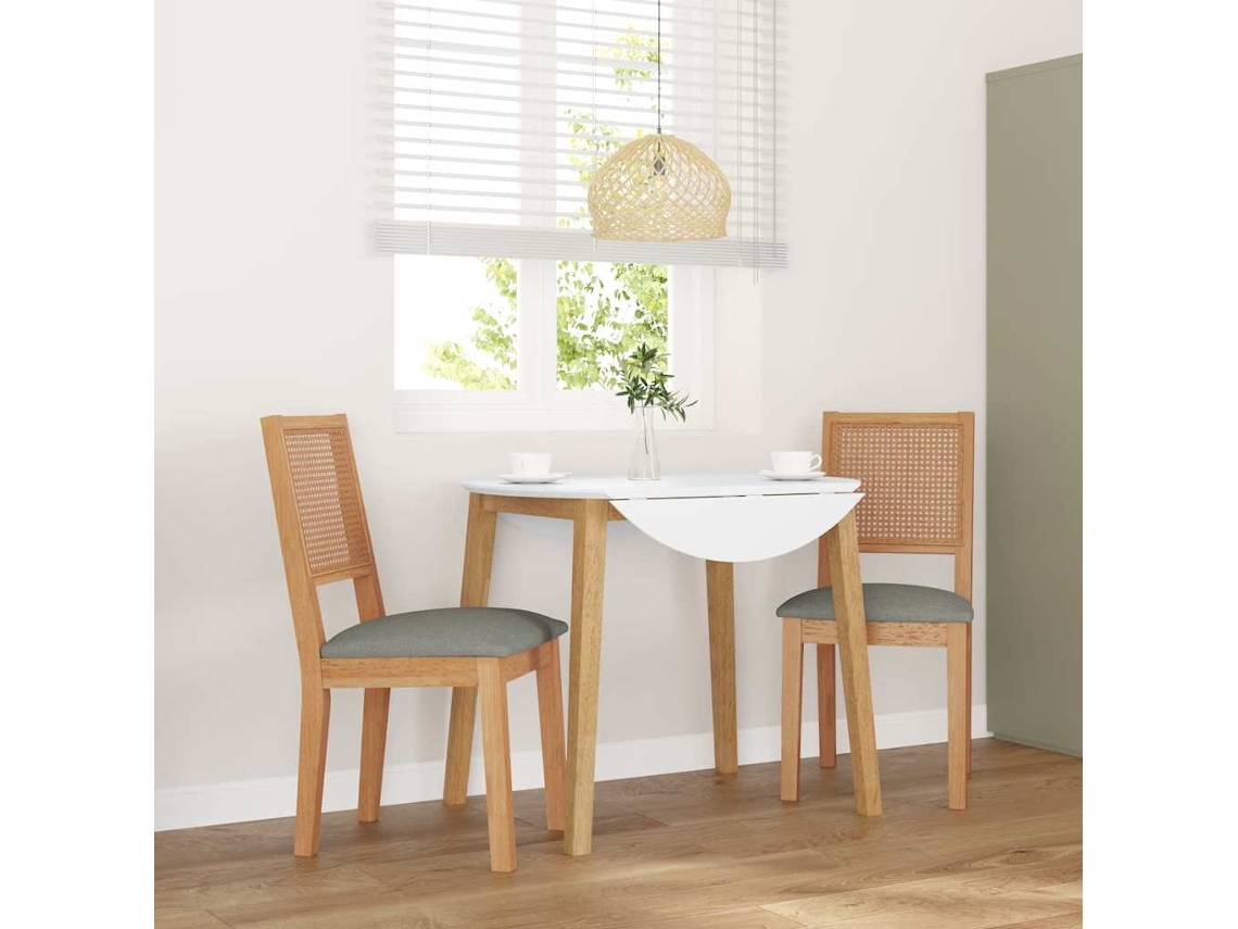 Vidaxl Cadeiras De Jantar Com Almofadões 2 Pcs Madeira Maciça