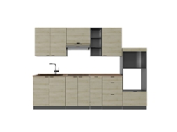 Fama De Cozinha, 280cm, Pt Carvalho, Carvalho Lambris/anthracite, Antracite, Vicco