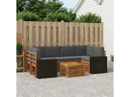 Vidaxl Conjunto De Sofás Para Exterior 7 Unid. Natural E Antracite