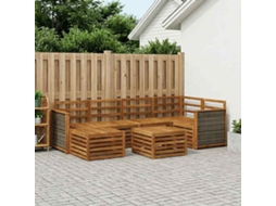 Vidaxl Conjunto De Sofá Sectional 6 Pcs Natural