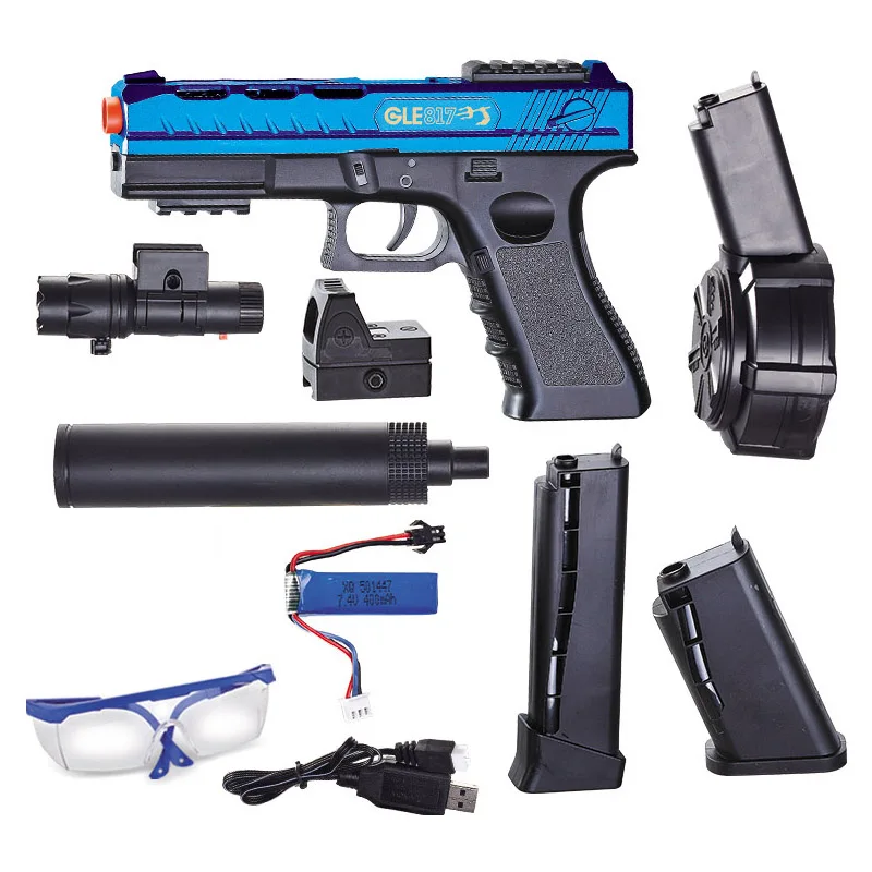 (azul) Pistola De Água Clássica G17 Manual/automática, Pode Ser Operada Manualmente Ou Eletricamente.