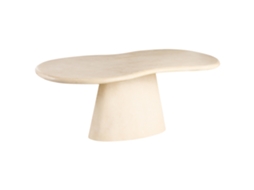 Mesa De Refeição De Jardim Beliani Spoleto De Óxido De Magnésio Creme 110x200x76