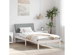 Vidaxl Estrutura da Cama Branco e Cinza Claro 90 X 200 Cm