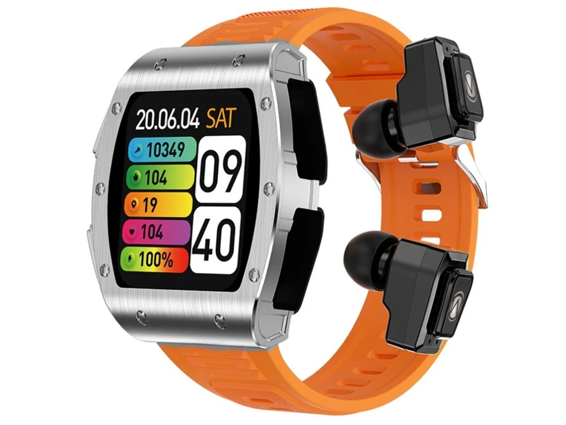 Smartwatch Tws 2 Em 1 Bluetooth Chamando Monitoramento de Oxigênio Sem Sangue Multiesportivos Modos de Saúde Laranja Bestvite