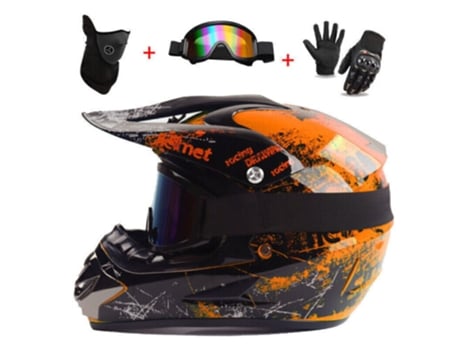 Corrida Motocicleta Bicicleta Reino Unido Motocross Capacete Estrada Sujeira Novo Fora Sujeira Descida Zsanfs (laranja Floral, M)