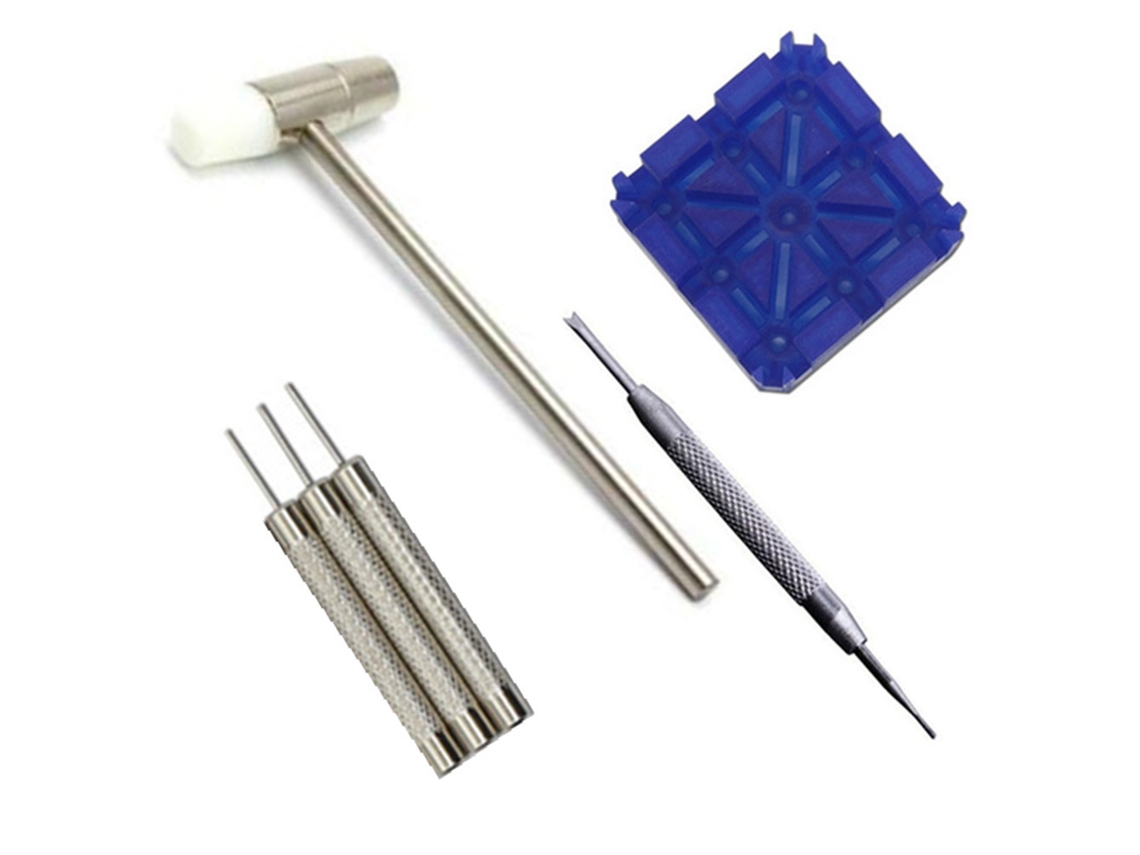 Kit De Ferramentas Para Remover Pulseiras De Relógio Com Martelo E Ferramentas De Extração De Pinos Azul
