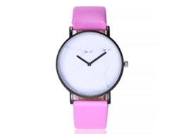 Relógio de Pulso Feminino de Quartzo com Pulseira Pu Estilo Simples Vansvar Rosa