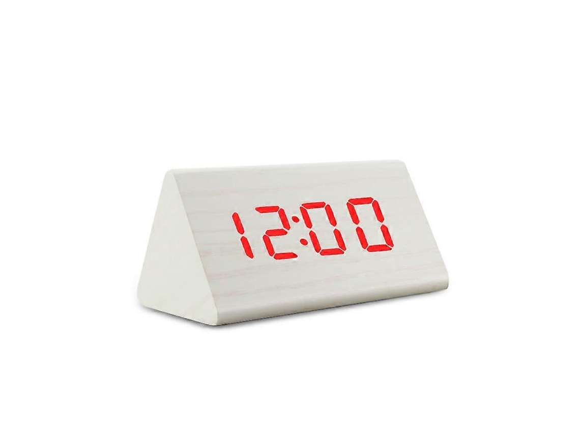 Digital Clock Led Wooden Alarm Clock Table Sound Control Electronic Clocks Desktop Usb/aaa Powered Desperadoes Home Table Decors-white Red