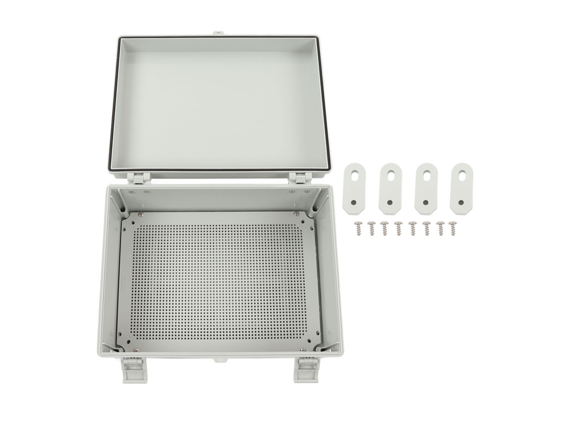 CAIXA Impermeável de União Exterior IP67 ABS Cinza 15,7x11,8x6,7 polegadas com Tampa Hinge para Jardim S/MARCA
