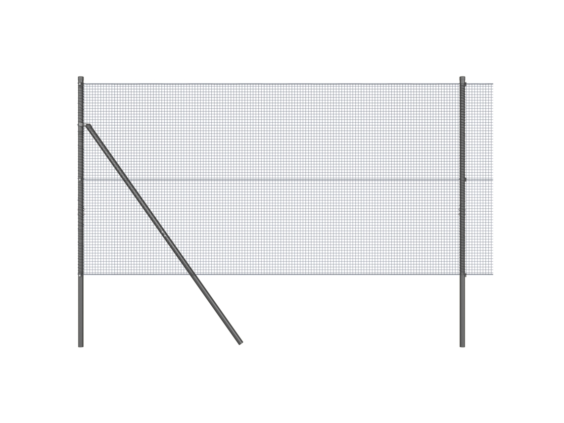 Conjunto 1 Poste De Cerca Vidaxl Cinzento Aço (25 X 1,2 M)