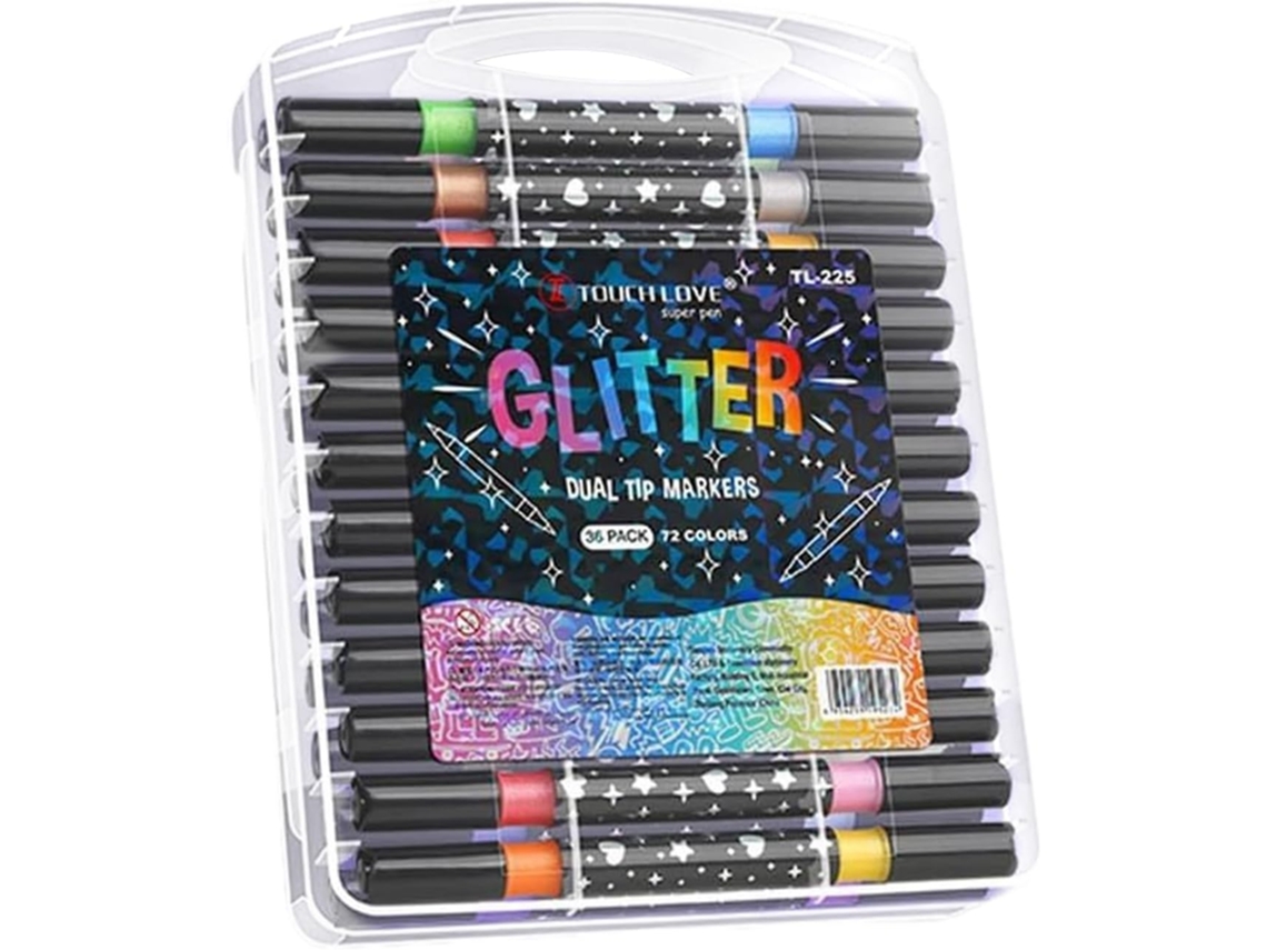 Canetas Marcadoras Com Glitter, Lápis De Arte De Ponta Dupla, Canetas