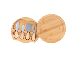 Conjunto de Facas de Queijo com Cabo de Madeira Aço Inox para Cozinha e Churrasco S/MARCA