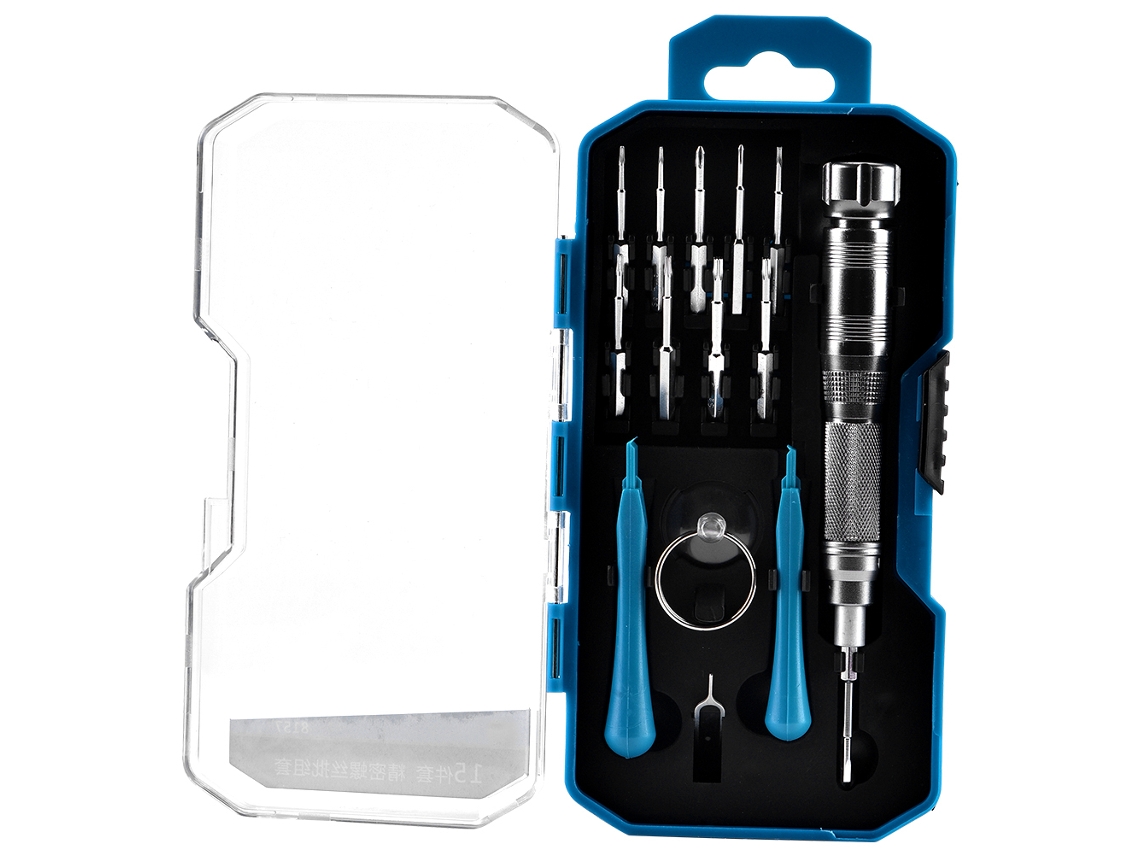 Kit De Chaves De Precisão Com 15 Pontas Para Reparo De Celular Computador E Notebook