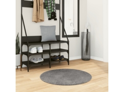 Vidaxl Tapete Pelo Curto Macio E Lavável Huarte Ø 80 Cm Antracite