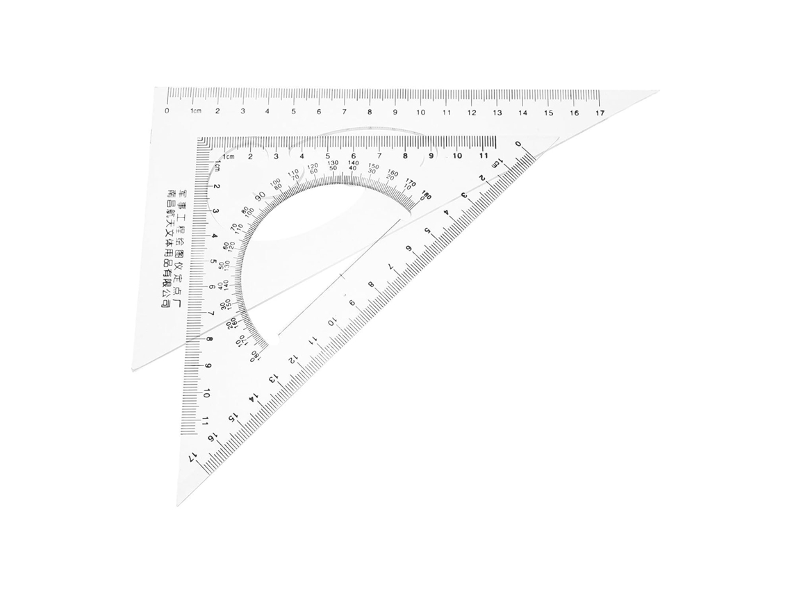 Réguas de precisão para desenho em plástico, para estudantes, réguas triangulares, conjunto de 2 réguas para ângulos e linhas.