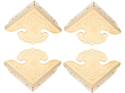 Conjunto De 4 Protetores Canto Em Metal Latão Antigo Para Móveis E Caixas Decorativas Duráveis Fáceis Instalar