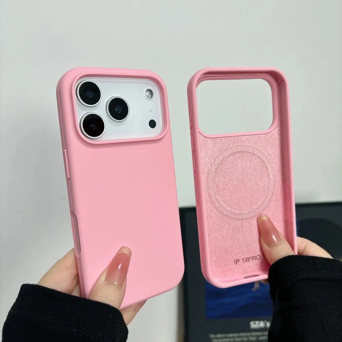 Capa De Celular Magsafe Original Em Silicone Líquido Para Iphone 13 Pro (rosa Claro)