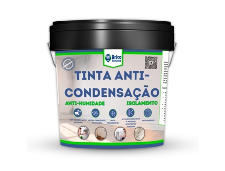 Tinta anti-condensação, anti-humidade, isolante, branco mate, cobertura elevada 750 ML BRICOSALVAJE