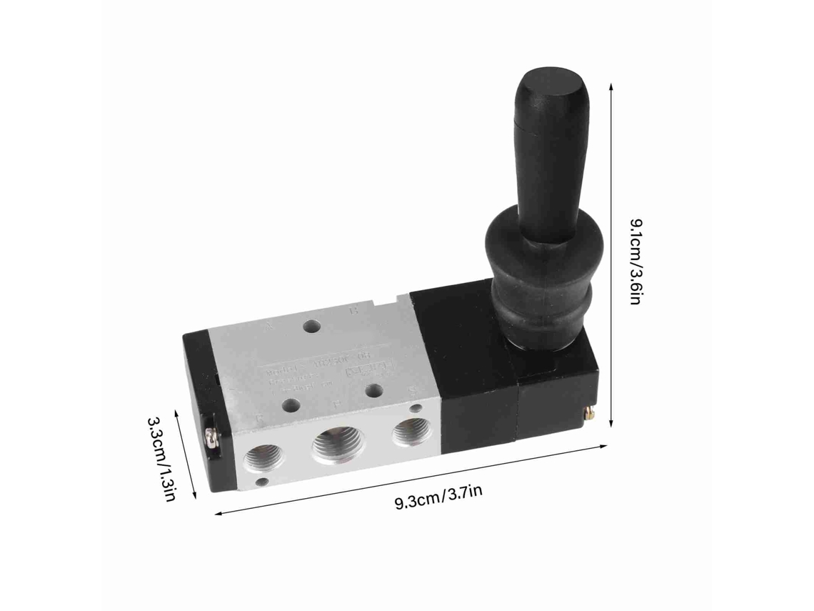Válvula Manual Pneumática De Comando Com Alavanca Laxiscreed, 5 Vias E 3 Posições Em Liga De Alumínio