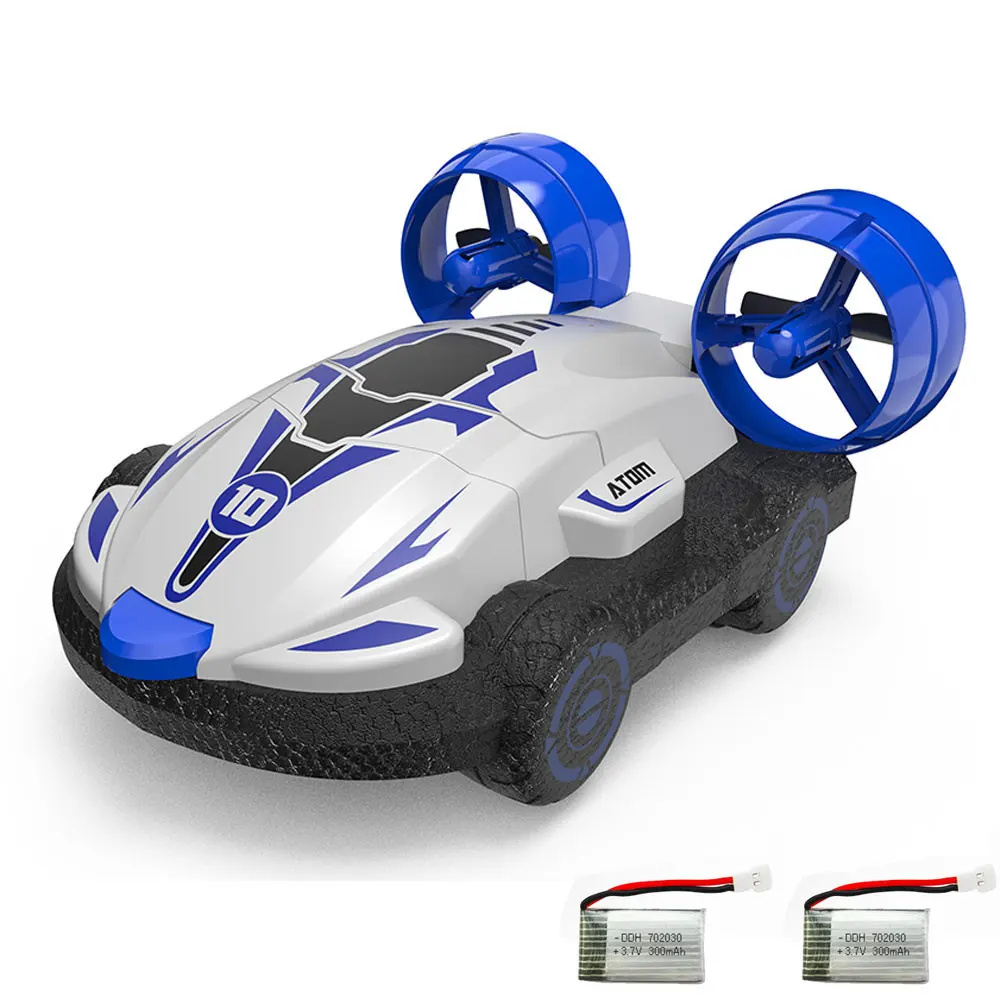 (Branco, 2 pilhas) Carro anfíbio com controle remoto, barco na água com controle remoto, carro aquático off-road com controle remoto