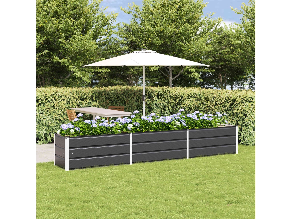 Vidaxl Floreira Antracite 290 X 50 X 45 Cm Aço Galvanizado