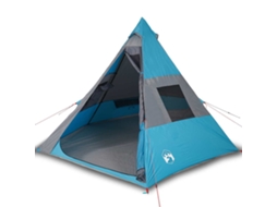 Tenda de campismo p/ 7 pessoas VIDAXL tecido opaco impermeável azul