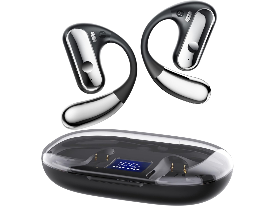 Fones Sem Fio Sobre o Orelha JIAPEI, estéreo HiFi, 8h, led, microfone, cabo 3,5mm, preto
