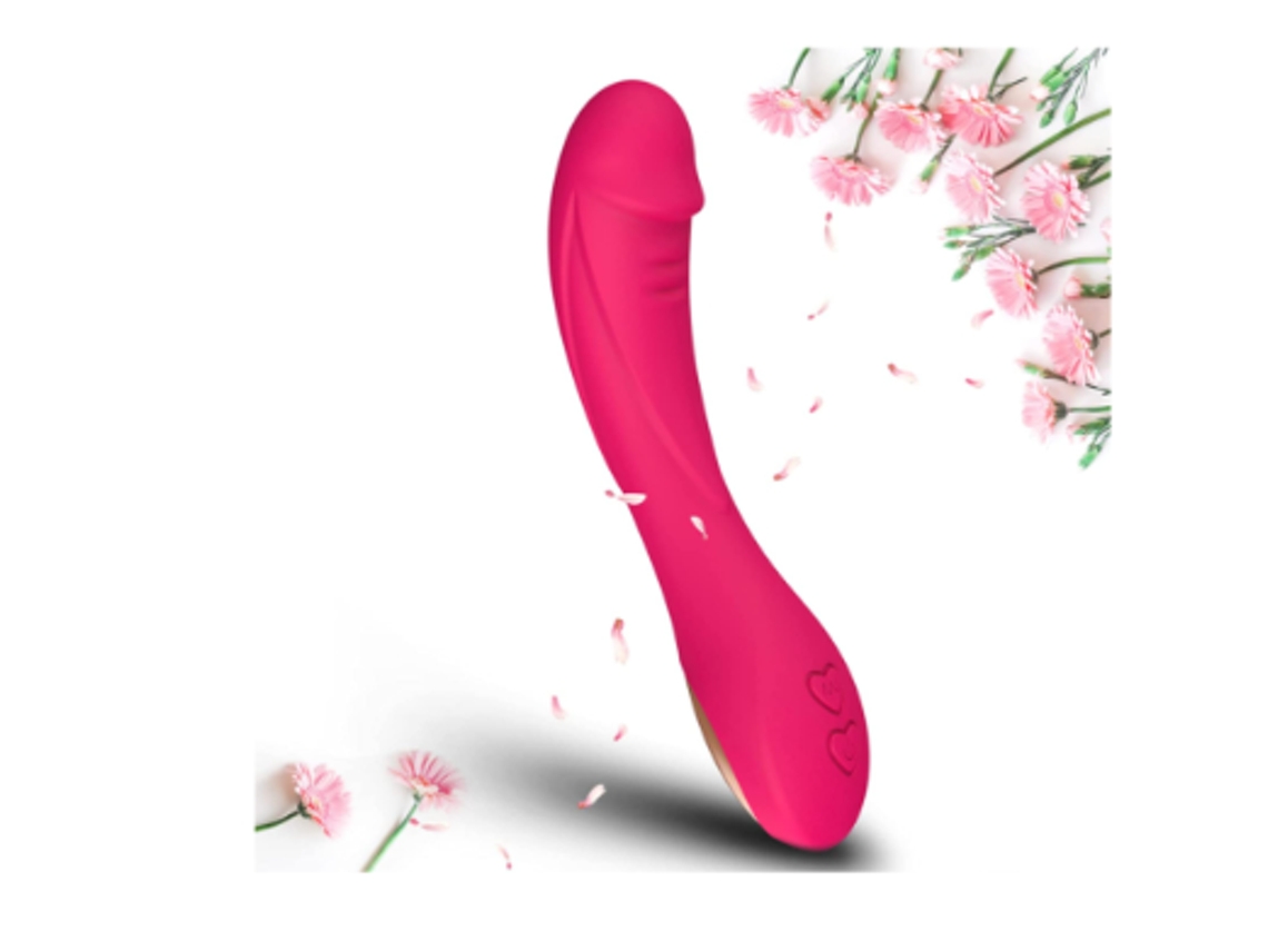 Dildo Recarregável USB, Bastão de Massagem de Ponto G, Vibrador Feminino de Silicone