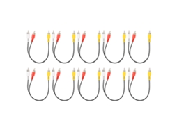 Aetheria 10pcs Adaptador de Áudio Rca Macho para Duplo Rca Macho Estabilidade Estrutural
