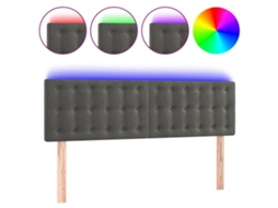 Led Headboard, Led Headboards Vidaxl Cinzeto Veludo (144 X 5 X 78/88 Cm)
