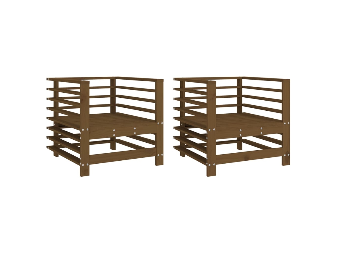 Maison Exclusive - Cadeiras De Jardim 2 Pcs Madeira De Pinho Maciça Castanho-mel
