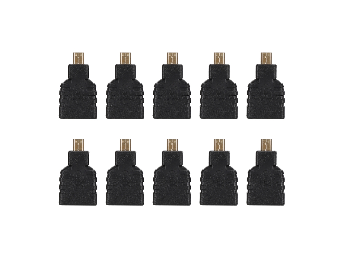 10 Adaptadores Hdmi Micro Para Hdmi Em Preto Abs Suportam 1080p Para Raspberry Pi 4b Luz Dourada