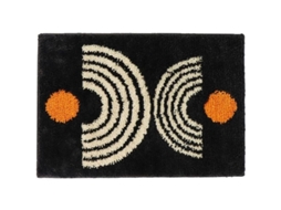 2026-alfombrilla De Baño Antideslizante Suave Y Acogedora, Absorbente, Lavable En Máquina (negro/naranja)